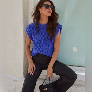 Annaline Cap Sleeve Crochet Sweater